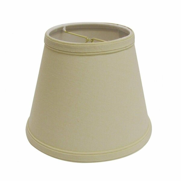 Estallar 8 in. Parchment Biege Empire Hardback Slanted Linen Lampshade ES3091885